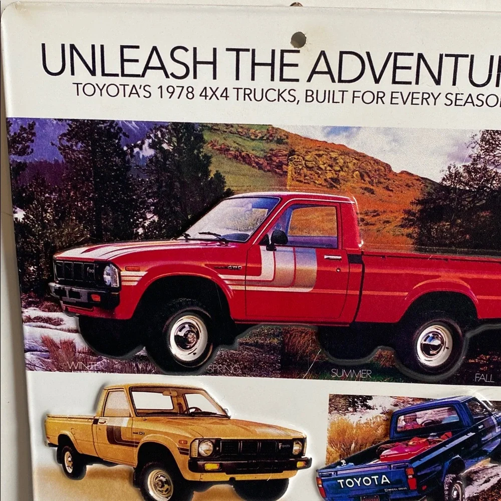 Toyota 1978 4 x 4 Vintage Truck Advertisement New Metal Garage Art Man Cave Sign